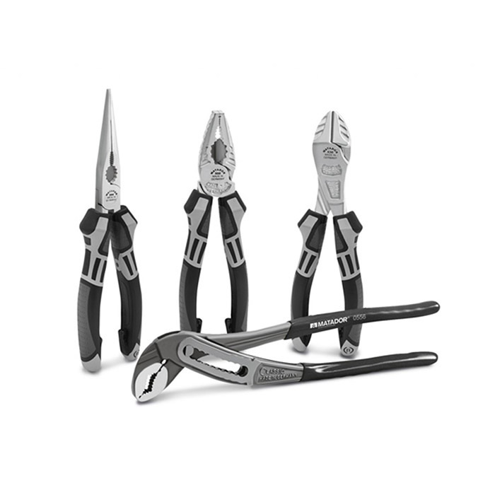 Matador Tangenset Combinatie-,Zijknip-, Telefoon-, Waterpomptang, 4-delig