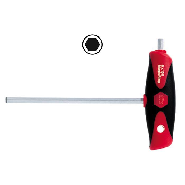 WIHA T-greep Inbussleutel met zijpunt ComfortGrip MagicRing 334 DSR 6,0x150mm