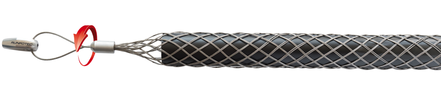 RUNPO RVS Kabeltrekkous met RTG6/12 schroefdraad en trekoog 60-70mm