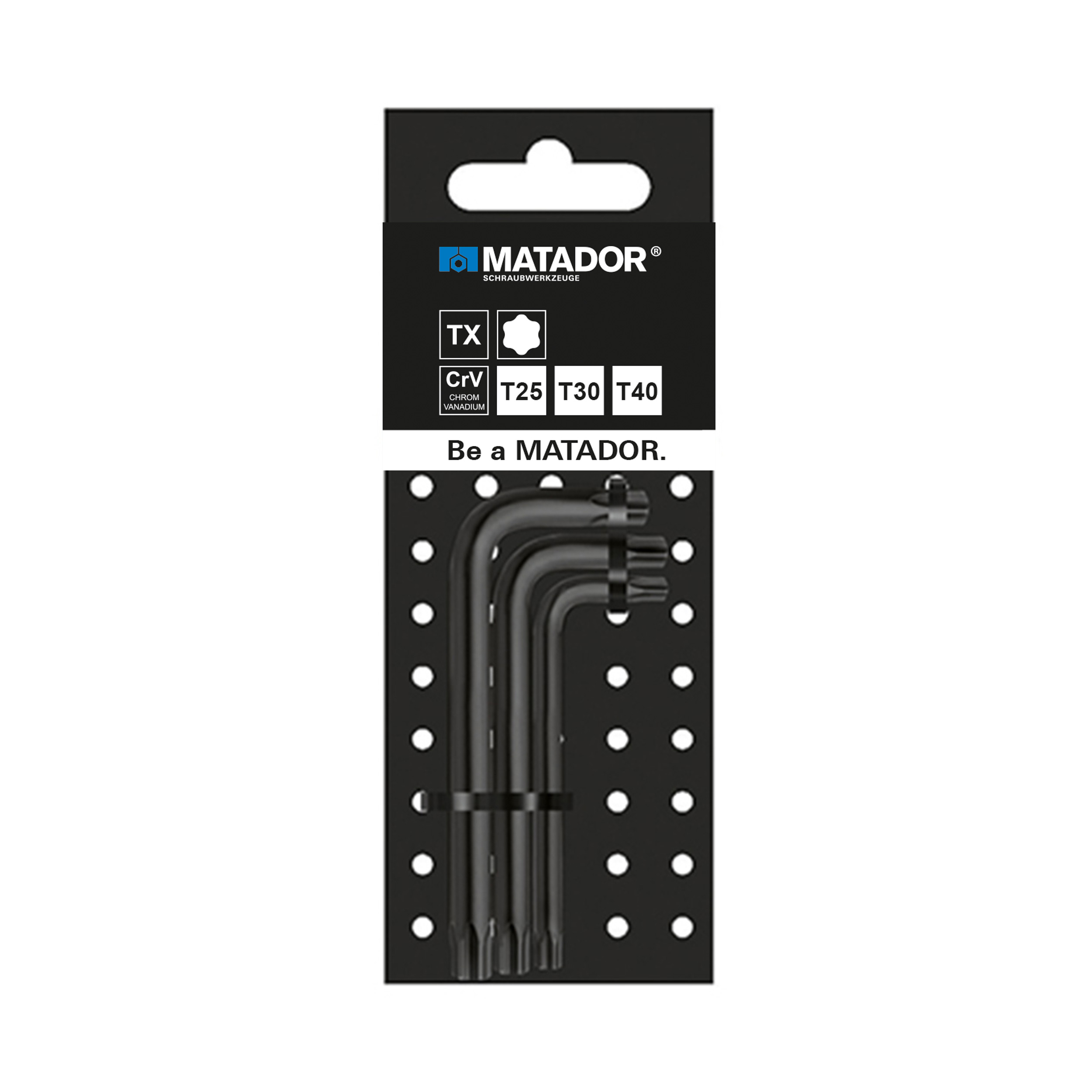 Matador TORXsleutelset mat verchroomd T25/T30/T40
