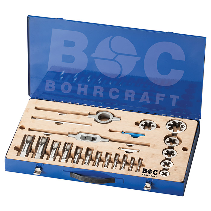 BC Draadsnijset GW28 G1/8"-G1" met snijplaten, 28-delig