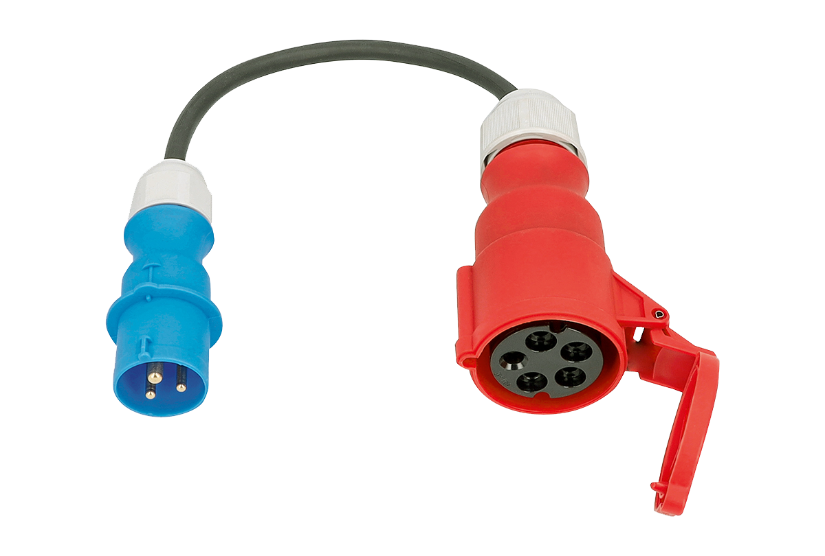 Schwabe Adapterkabel E3 H07RN-F 3G2.5 CEE 230V/16A 3-polig-CEE 400V/16A 5-polig IP44 0,3m