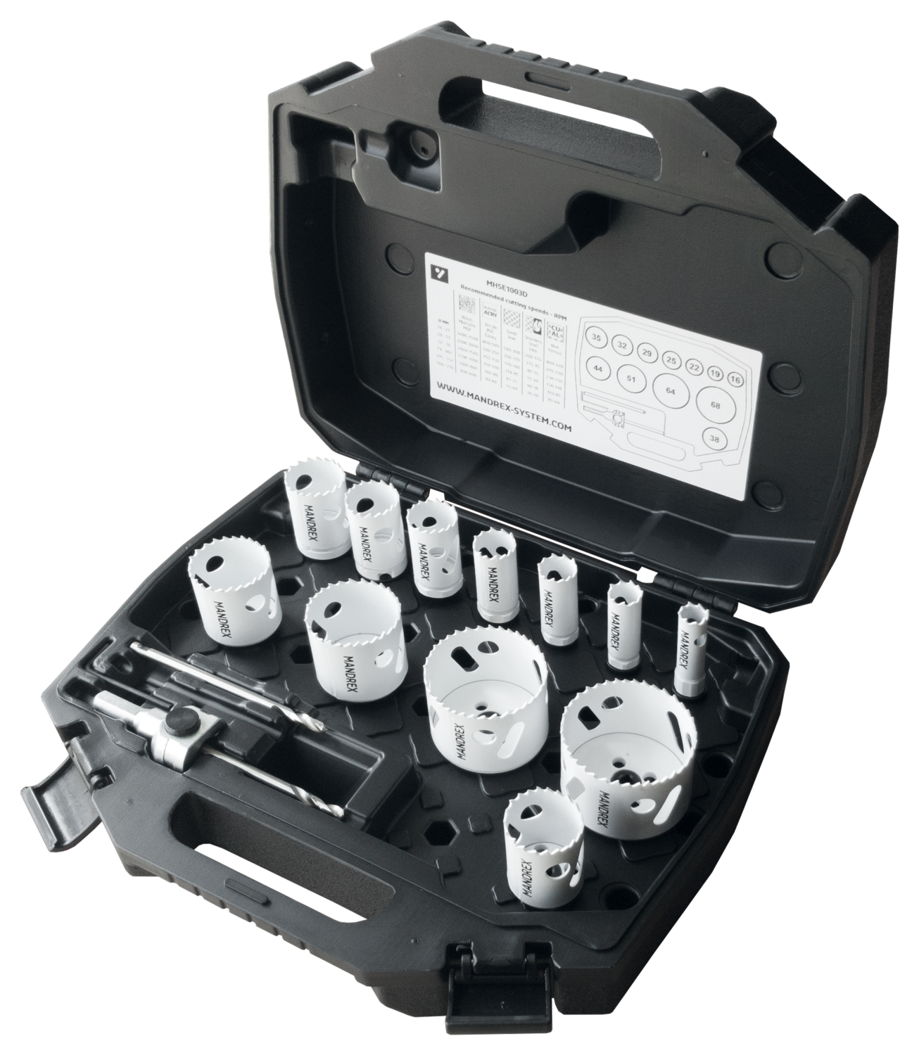 Mandrex Elektricienset SpeedXcut Bi-metaal M42 MHSE1003N 22mm-67mm zeskant 11, 10-delig