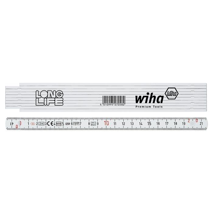 WIHA Longlife Duimstok 410 2000 metrisch 10 delen (geel) 15mm/2m