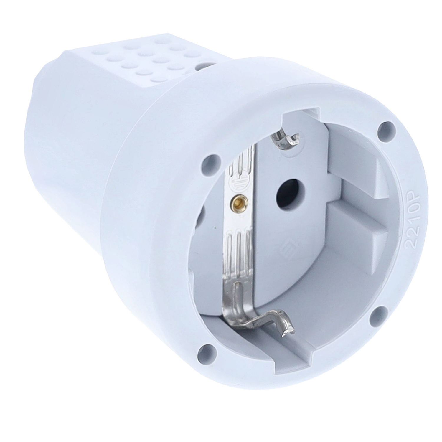 Schwabe Contrastekker randaarde PVC 230V/16A IP20 tot 1.5mm² grijs