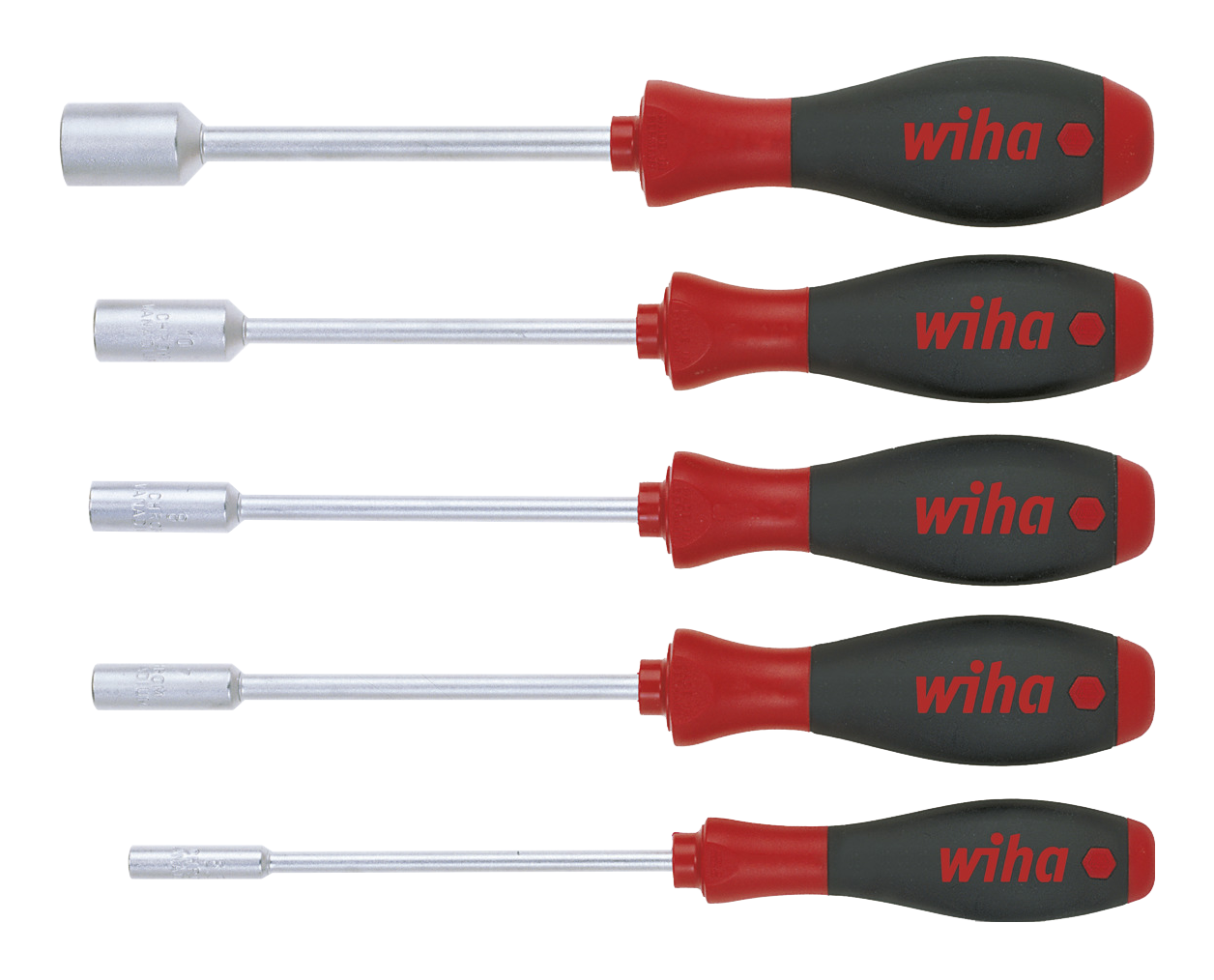 WIHA Dopschroevendraaierset SoftFinish ronde schacht 341, 5-delig