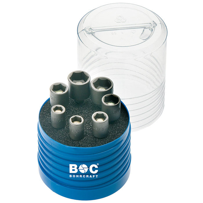 BC 1/4" Magnetische Dopsleutelinzetset RST7, 7-8-10-12-13-3/8"-1/4" x 45mm, 7-delig