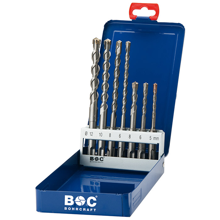 BC SDS+ Hamerborenset HB7-4X-snijder 5-6-8 x110mm + 6-8-10-12 x160mm, 7-delig