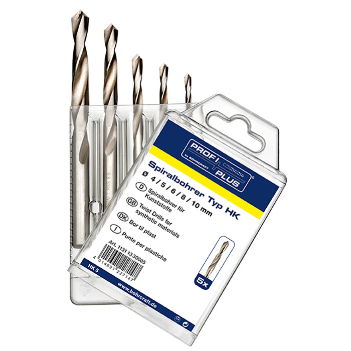 BC PP Spiraalborenset HK5 DIN 338 HSS-G Type HK Ø  4-10mm, 5-delig