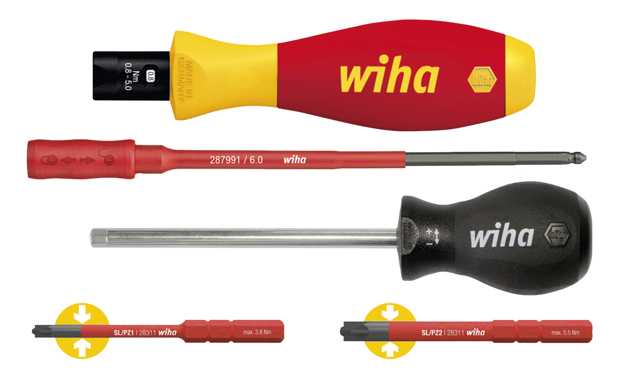WIHA Momentschroevendraaierset TorqueVario®-S electric 1000V VDE 0,8-5,0 Nm 2872S3 DL/PZ, 5-delig