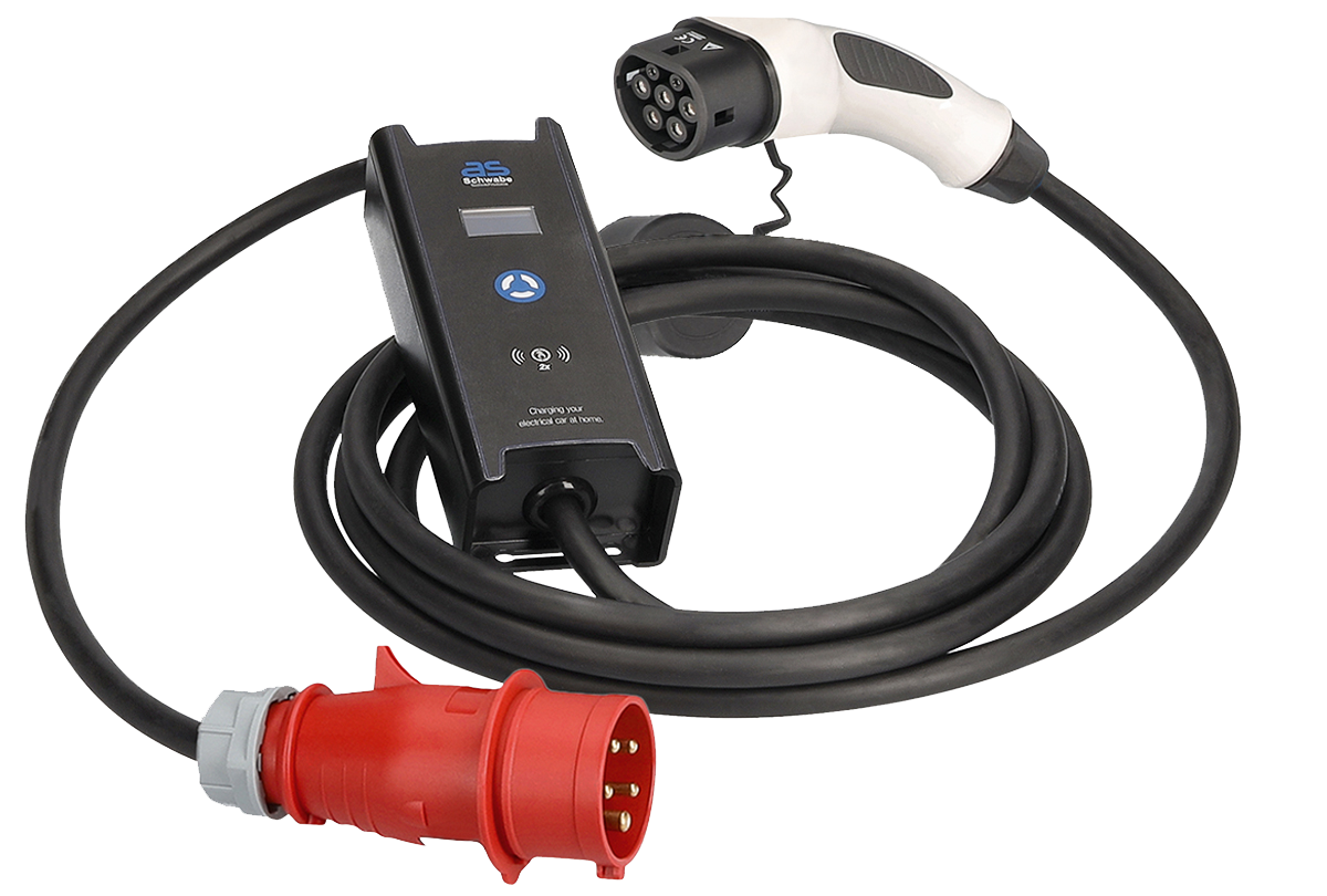 Schwabe Mobiele oplader CEE 400V/32A 5-polig 3-fase 22kW IP44 5m