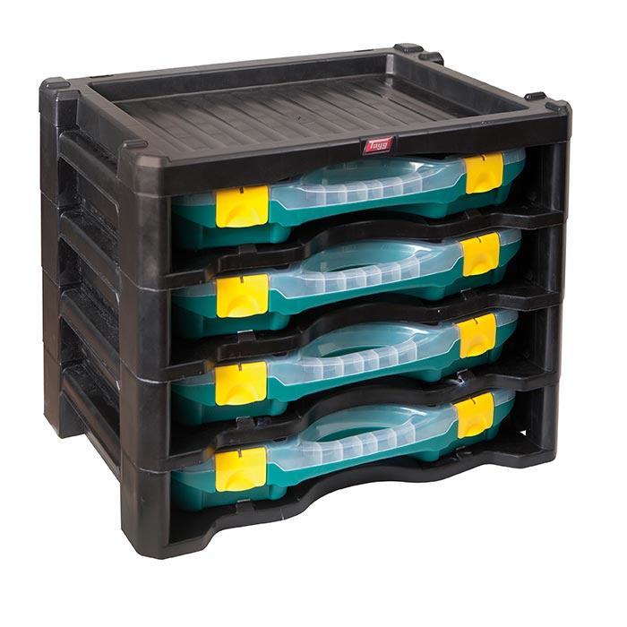 Tayg Multibox 2 met 4 Assortimentsdozen Groen 447 x 314 x 360mm