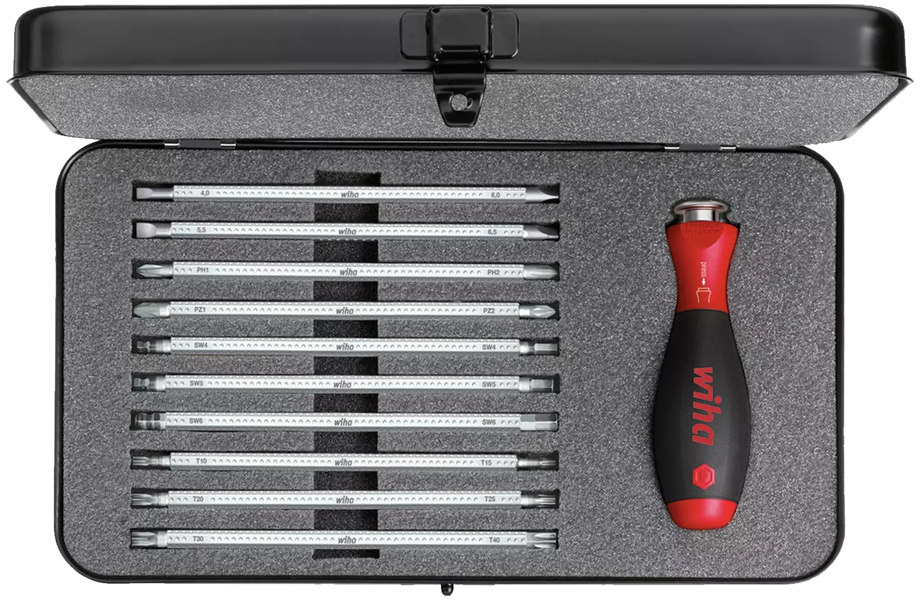 WIHA SYSTEM 6 Schroevendraaierset Combischacht 281, 12-delig box