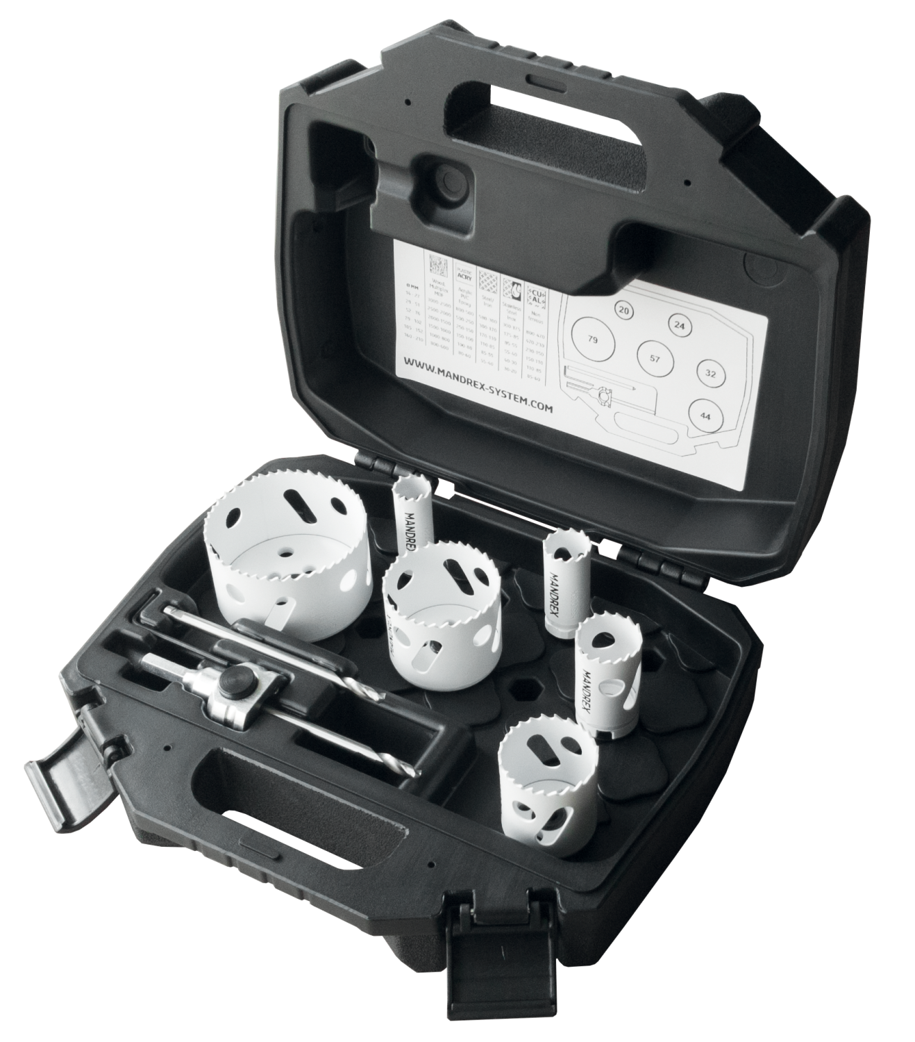 Mandrex Loodgieterset SpeedXcut Bi-metaal M42 MHSP1003A, 20mm-79mm zesk.8.5, 10-delig