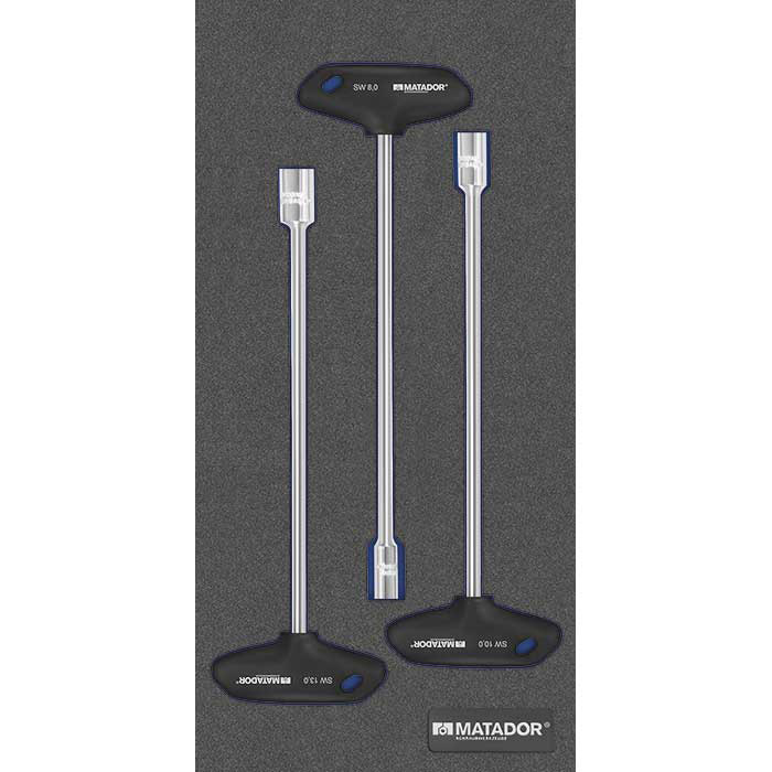 Matador MTS 1/3 Module T-Greep Dopschroevendraaierset Zeskant 8-10-13mm, 3-delig