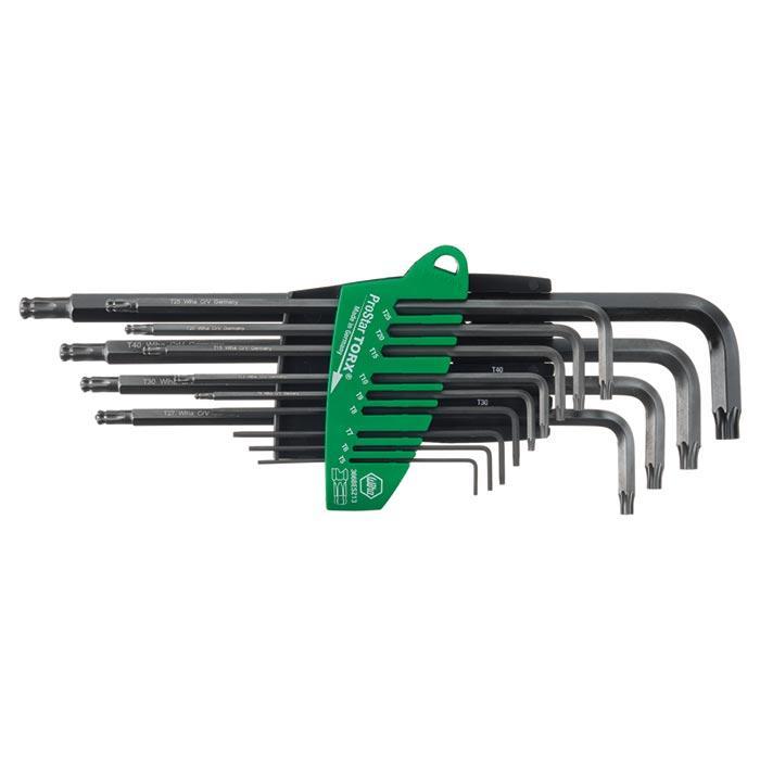 WIHA TORXsleutelset Kogelkop ErgoStar gezwart 366BE T5-T45, 14-delig