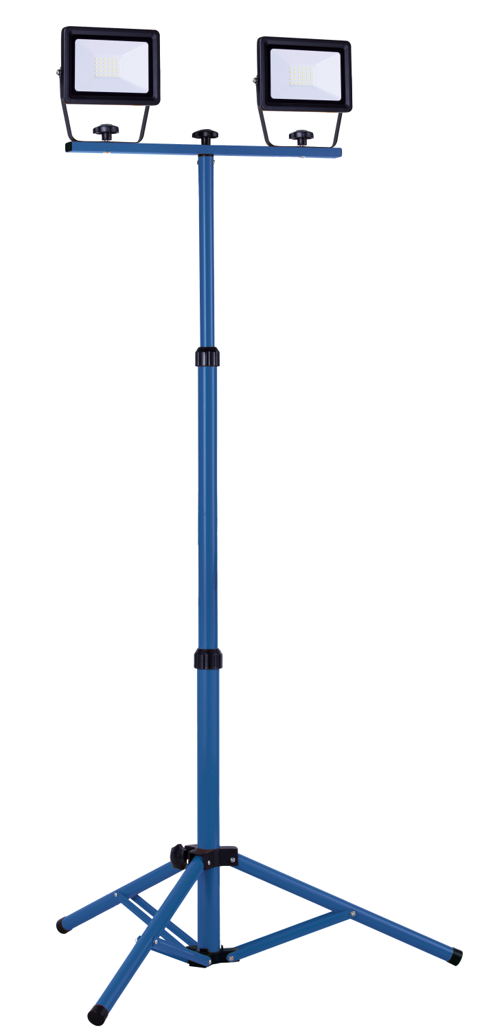 Schwabe Optiline LED Werklamp IP65 2 x 30W op statief met statief H05RN-F 3x1,0 3m