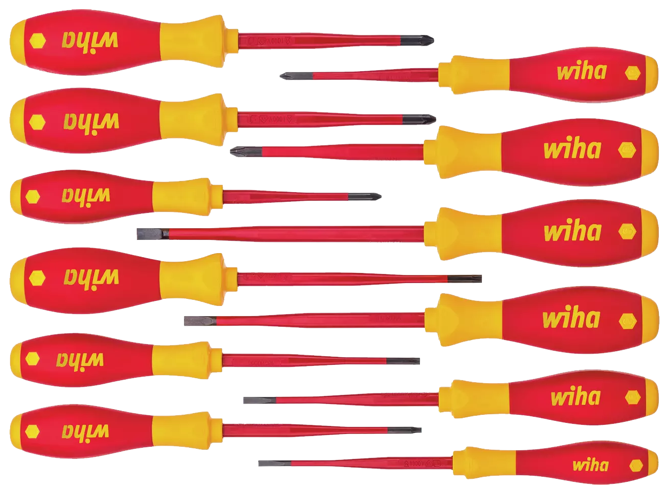 WIHA Schroevendraaierset SoftFinish Electric slimFix 1000V 3201 SL/PH/PZ/TX, 12-delig