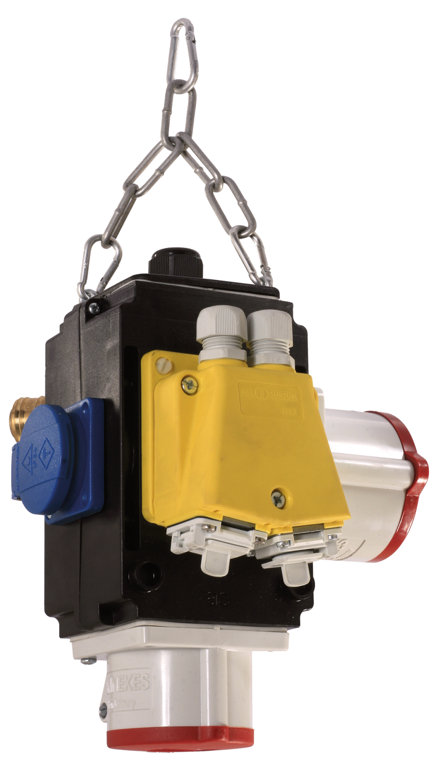 Schwabe MIXO Hangverdeler VI DAT+ 1x 230V/16A 2x RJ45 Cat6 1xCEE 400V/16A+ 32A 5-polig