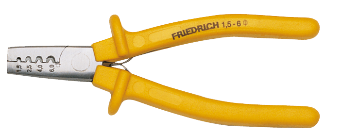 Friedrich Aderhulstang Doornpersing met veer 1,5-6mm² Geel geïsoleerd 145mm