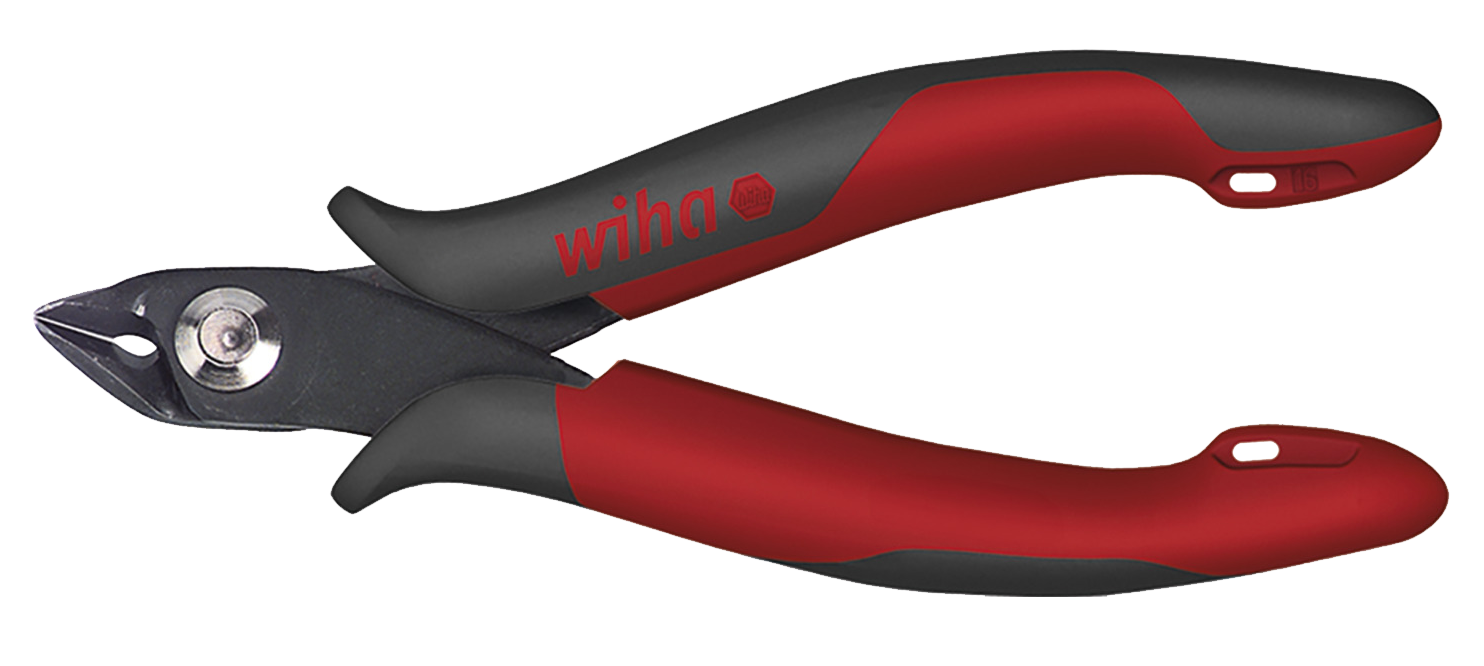 WIHA Schuine Kopkniptang Electronic Z46003. Brede, spitse kop zonder facet 138mm