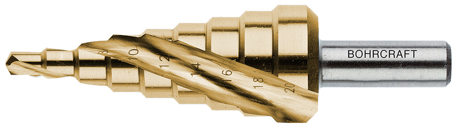 BC PB Trappenboor HSS-G TiN Spiraalgroef 11-S/6,5-32,5mm