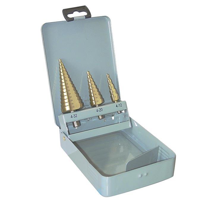 AMW Trapborenset 4-32mm in metalen cassette, 3-delig