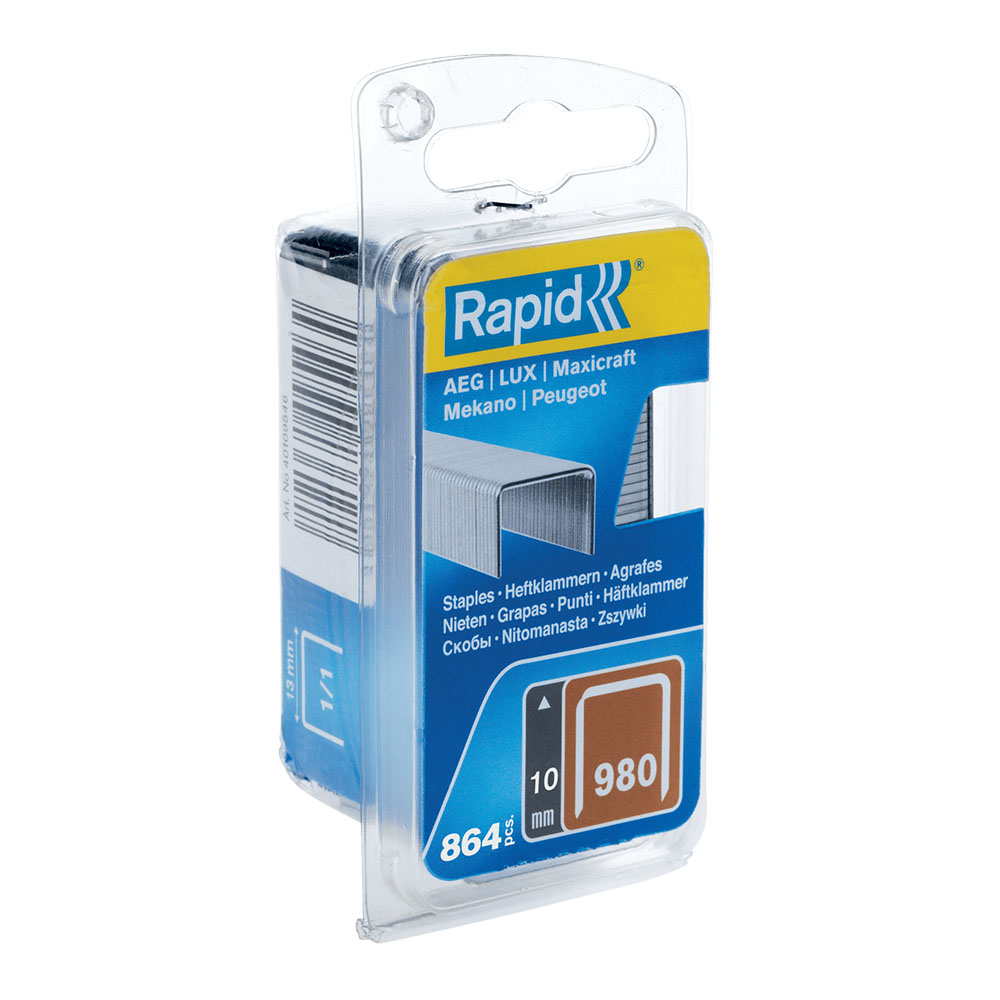 Rapid Vlakdraadnieten 980/10mm Gegalvaniseerd in blister (860 stuks)