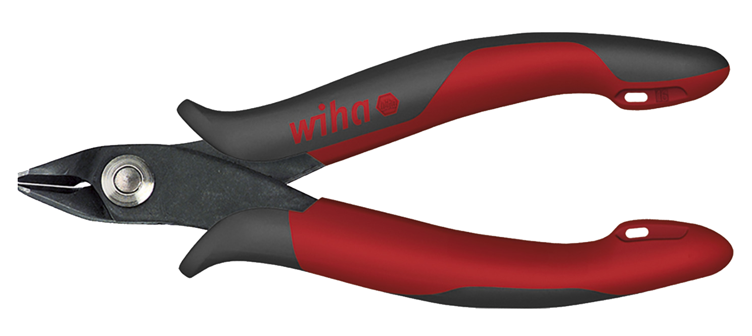WIHA Zijkniptang Electronic Z41303. Brede, spitse kop met klein facet 138mm