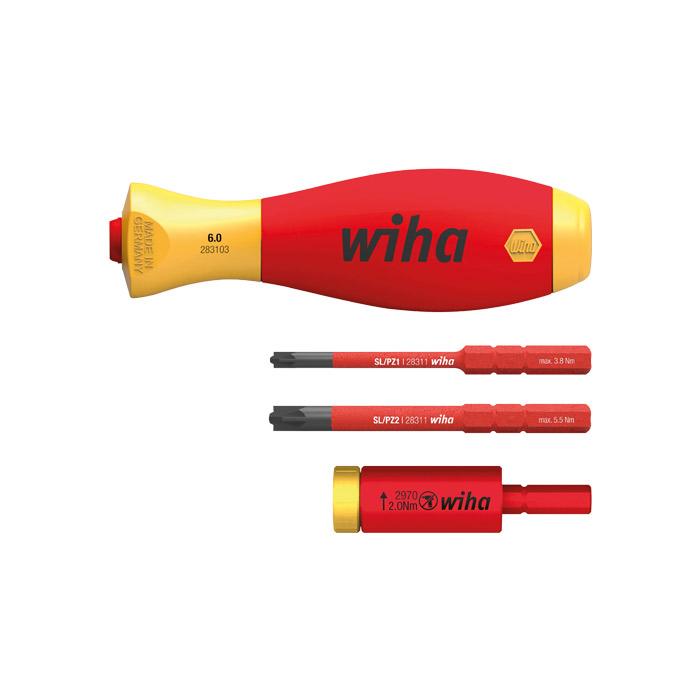 WIHA Momentschroevendraaierset easyTorque Adapter Electric 2,0 Nm incl. slimBits SL/PZ