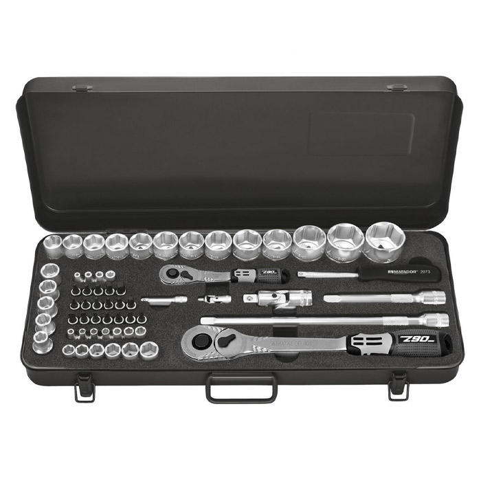 Matador 1/2" + 1/4" Dopsleutelset Zeskant 4-32mm, 61-delig