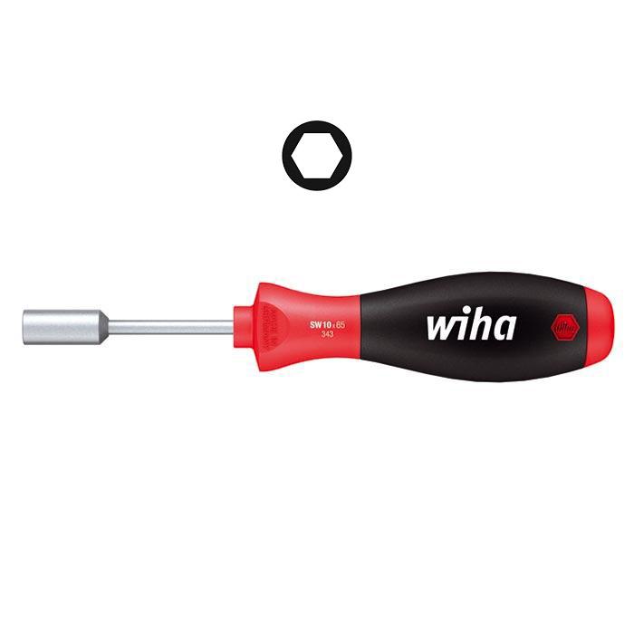 WIHA Dopschroevendraaier SoftFinish korte schacht 343 10,0x65