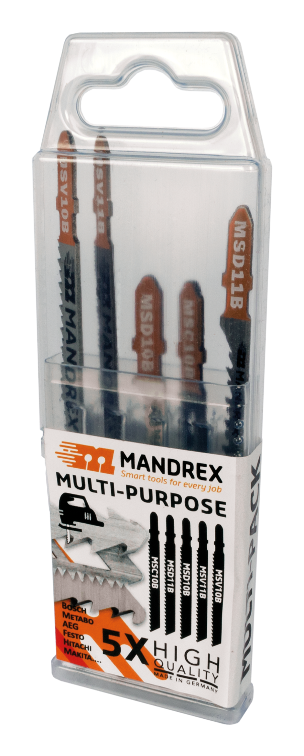 Mandrex Decoupeerzaagbladenset Multi Purpose Pack MSS10B, 5-delig