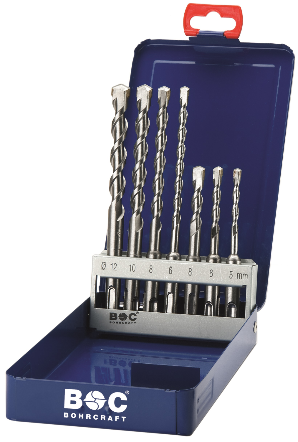 BC SDS+ Hamerborenset QX-4 snijder HB7-2 Ø 5-6-8x110mm+ Ø 6-8-10-12x160mm, 7-delig
