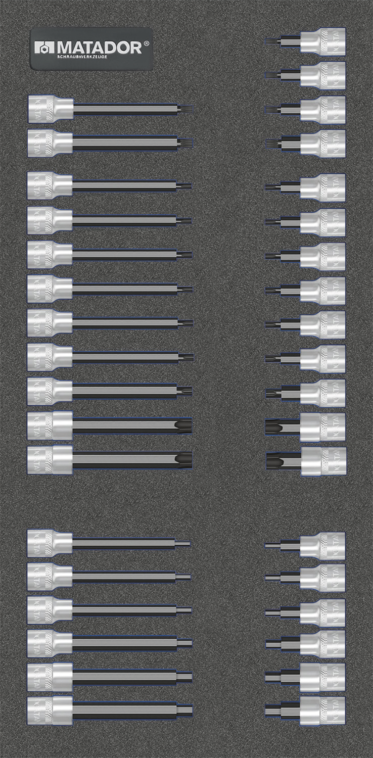 Matador MTS 1/3 Module 3/8" Schroevendraaierdopsleutelset Inbus/TORX/XZN, 36-delig