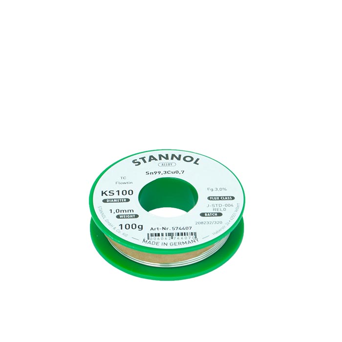 Stannol Flowtin KS100 TC S-Sn99,3Cu0,7 Ø 1,0mm 100g 574407