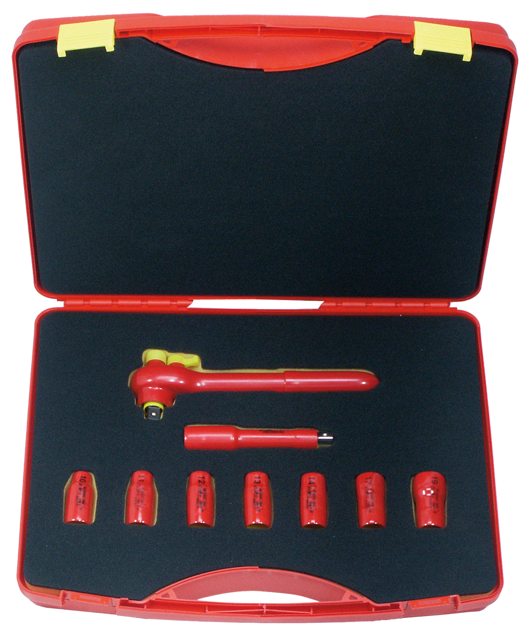 Friedrich 1/2'' Dopsleutelset 10-19mm 1000V VDE + Omschakelbare Ratel, 9-delig