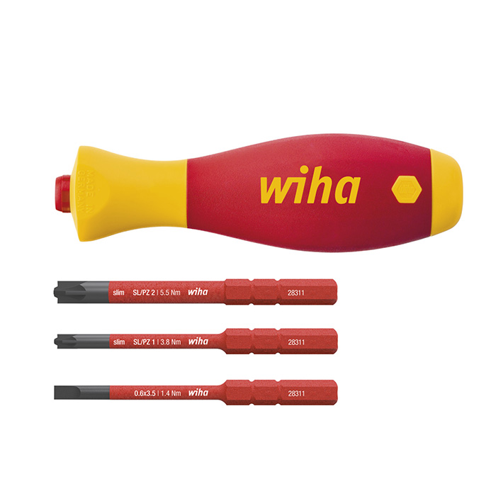 WIHA SlimBitset Softfinish SlimVario Electric 2831 1000V VDE SL/PZ, 4-delig