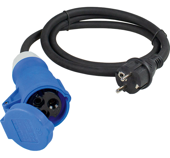 Schwabe Camping CEE AdapterKabel met geaarde Stekker 230V/16A IP44 H07RN-F 3G2,5 0.5m