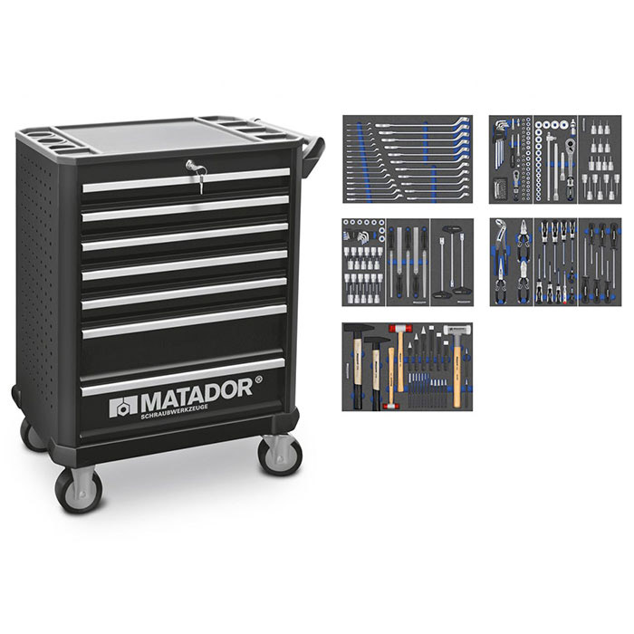 Matador Ratio Werkplaatswagen Industrial 7 laden, 242-delig