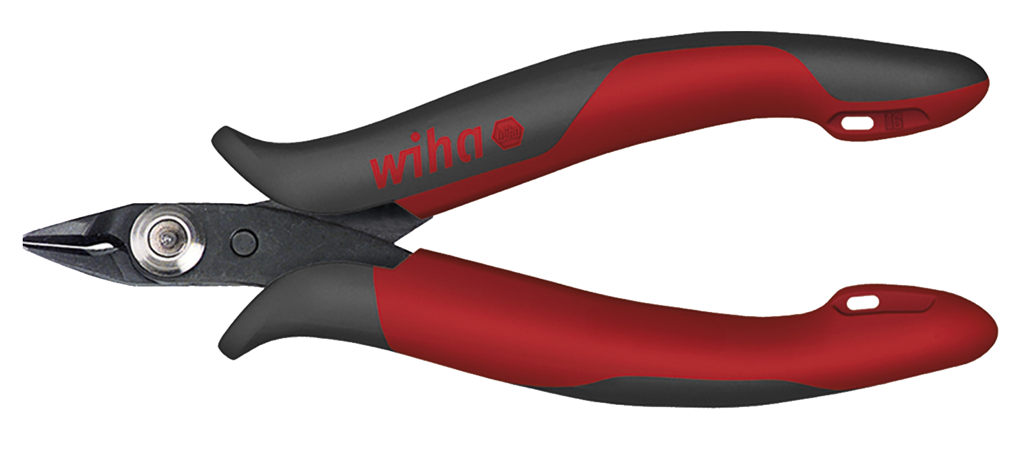 WIHA Microzijkniptang Electronic Z40003. Zeer smalle, spitse kop zonder facet 118mm
