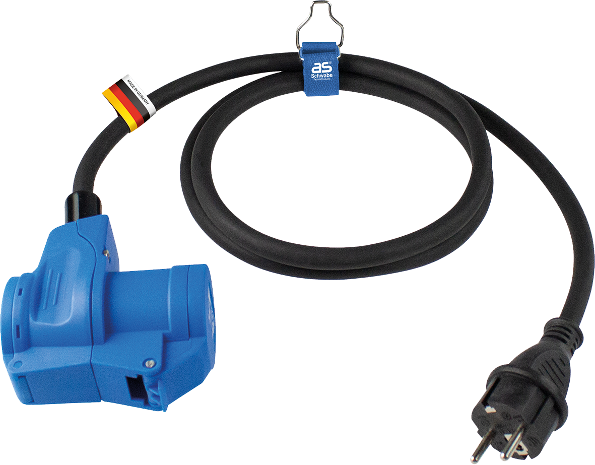 Schwabe Camping CEE Adapterkabel met haakse geaarde Stekker 230V/16A IP44 H07RN-F 3G2,5 1,5m