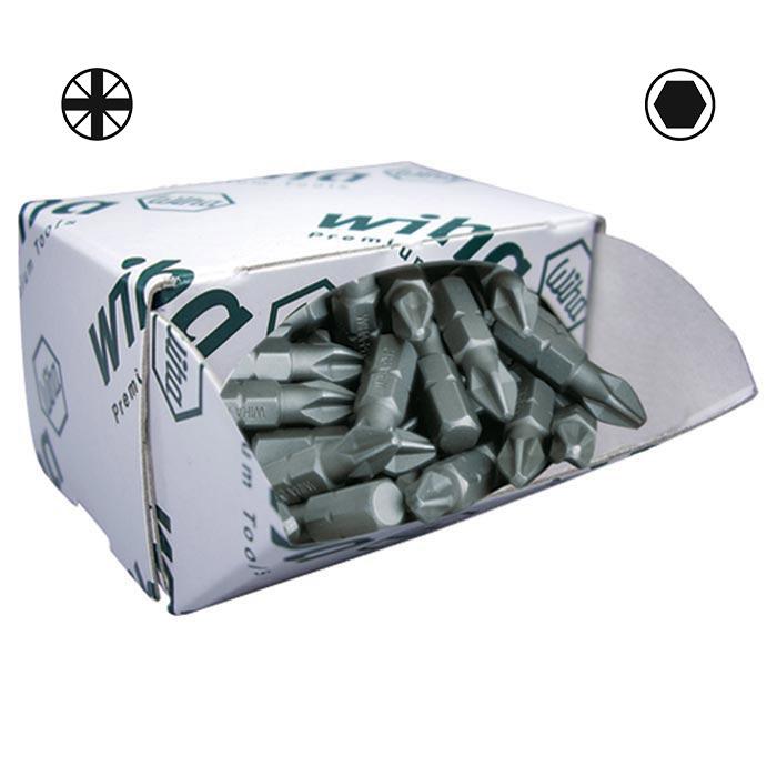 WIHA Standaard Bit 1/4" C6,3 Kruiskop grootverpakking 7929Z PZ3x25 (50 stuks)