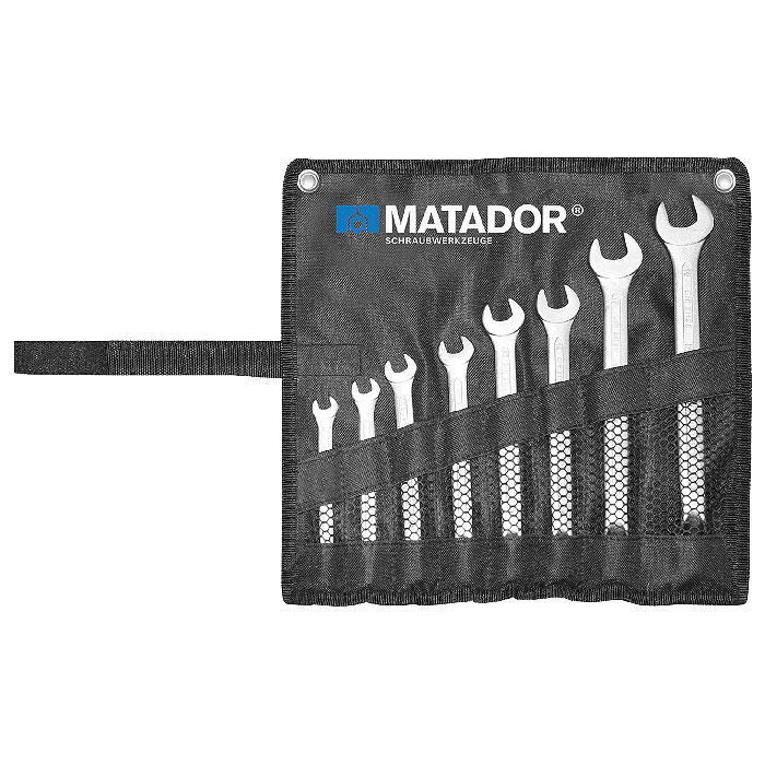 Matador Dubbele Steeksleutelset 6x7-20x22mm in roltas, 8-delig