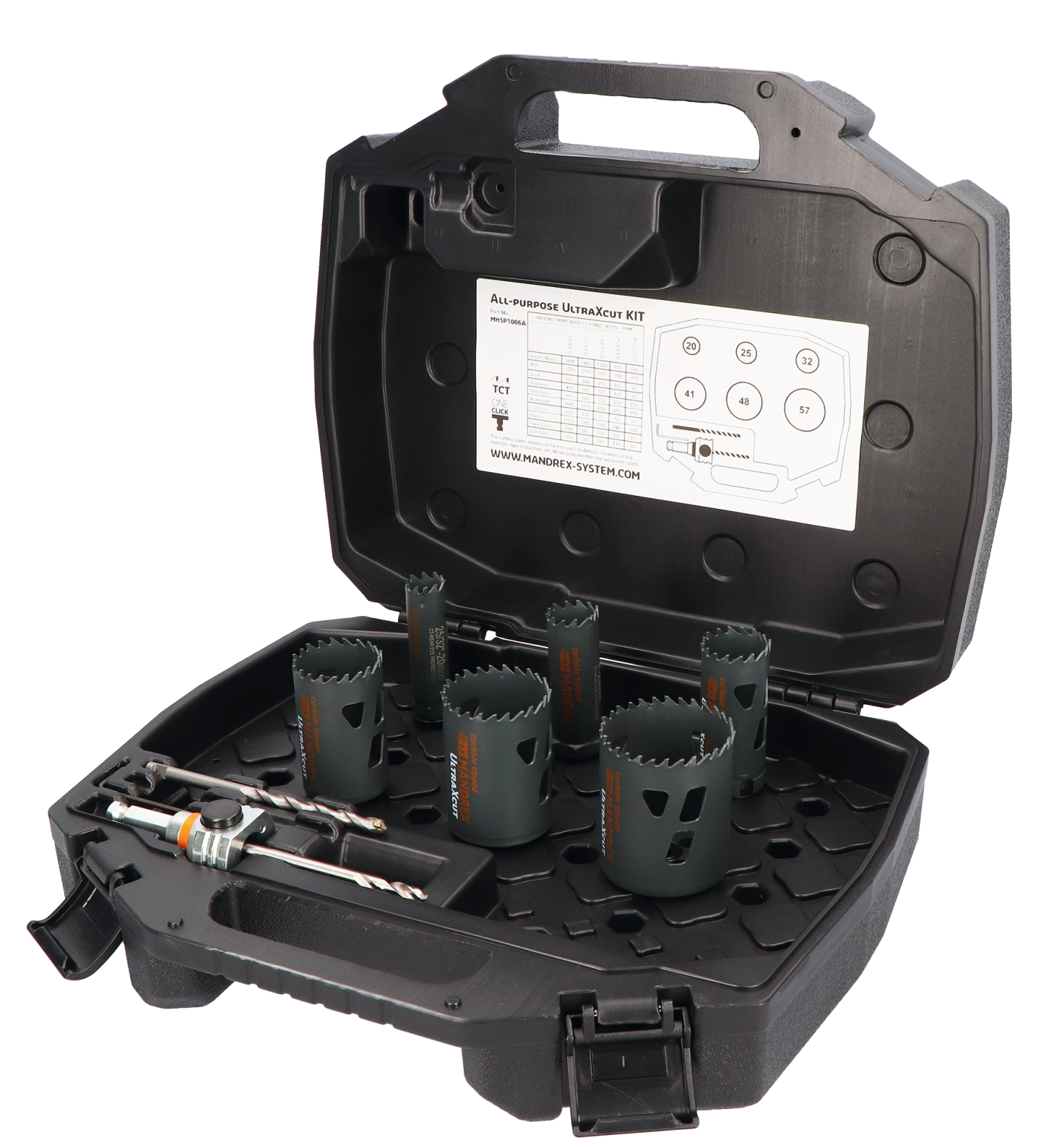 Mandrex Loodgieterset UltraXcut TCT MHSP1006B 19mm-68mm zeskant 8,5, 10-delig