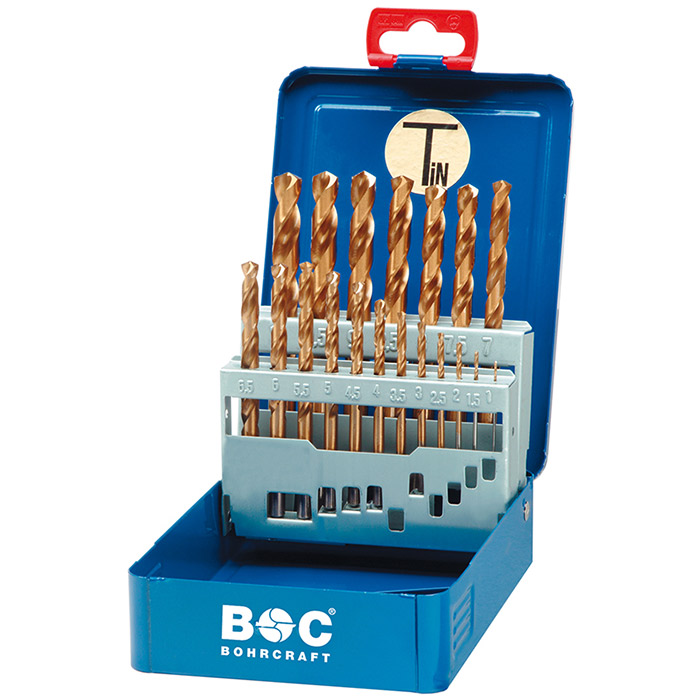 BC Spiraalborenset MT 10 DIN 338 HSS-G TiN  type N 1,0-10,0mm, 19-delig