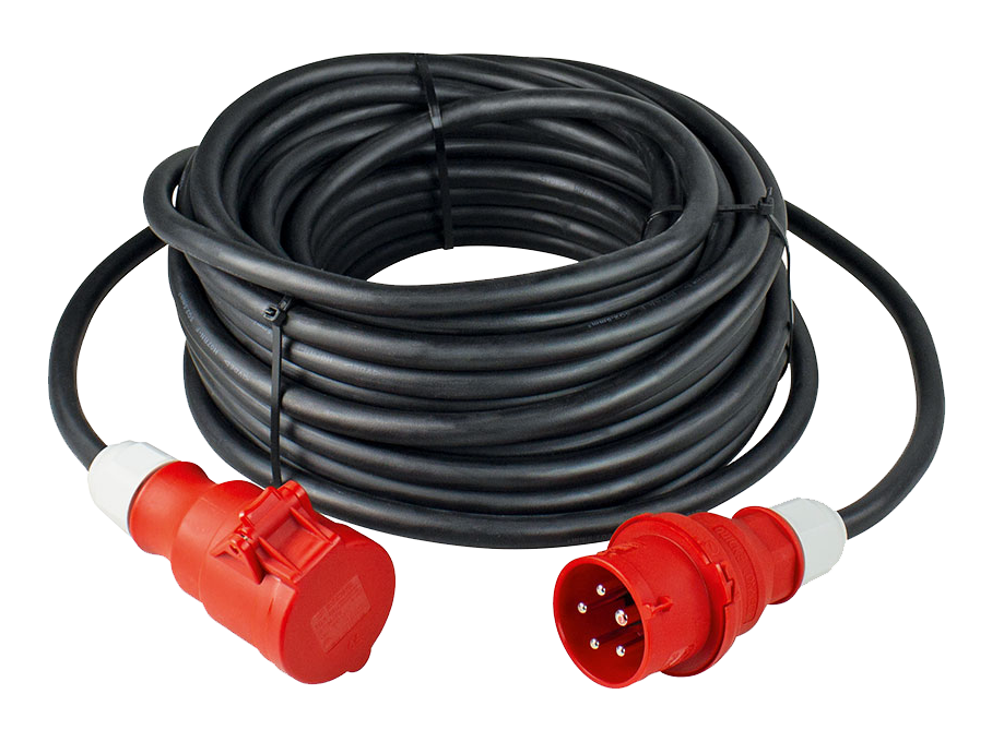 Schwabe CEE Verlengkabel Neopreen 400V/16A IP44 H07RN-F 5G2,5 zwart reversed 50m