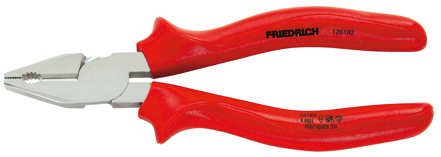 Friedrich Krachtcombinatietang 1000V rood geïsoleerd 210mm