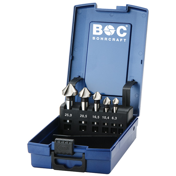 BC PB Verzinkborenset KS5-K HSS-E Co 5% DIN 335C ronde-schacht 6,3-10,4-16,5-20,5-25,0mm, 5-delig