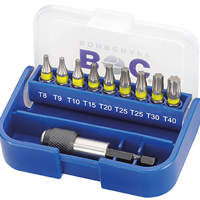 BC Bitset PB10-TORX 8/9/10/15/20/2x25/30/40+ houder, 10-delig